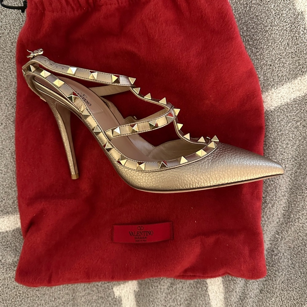Valentino Gold Studded Heels